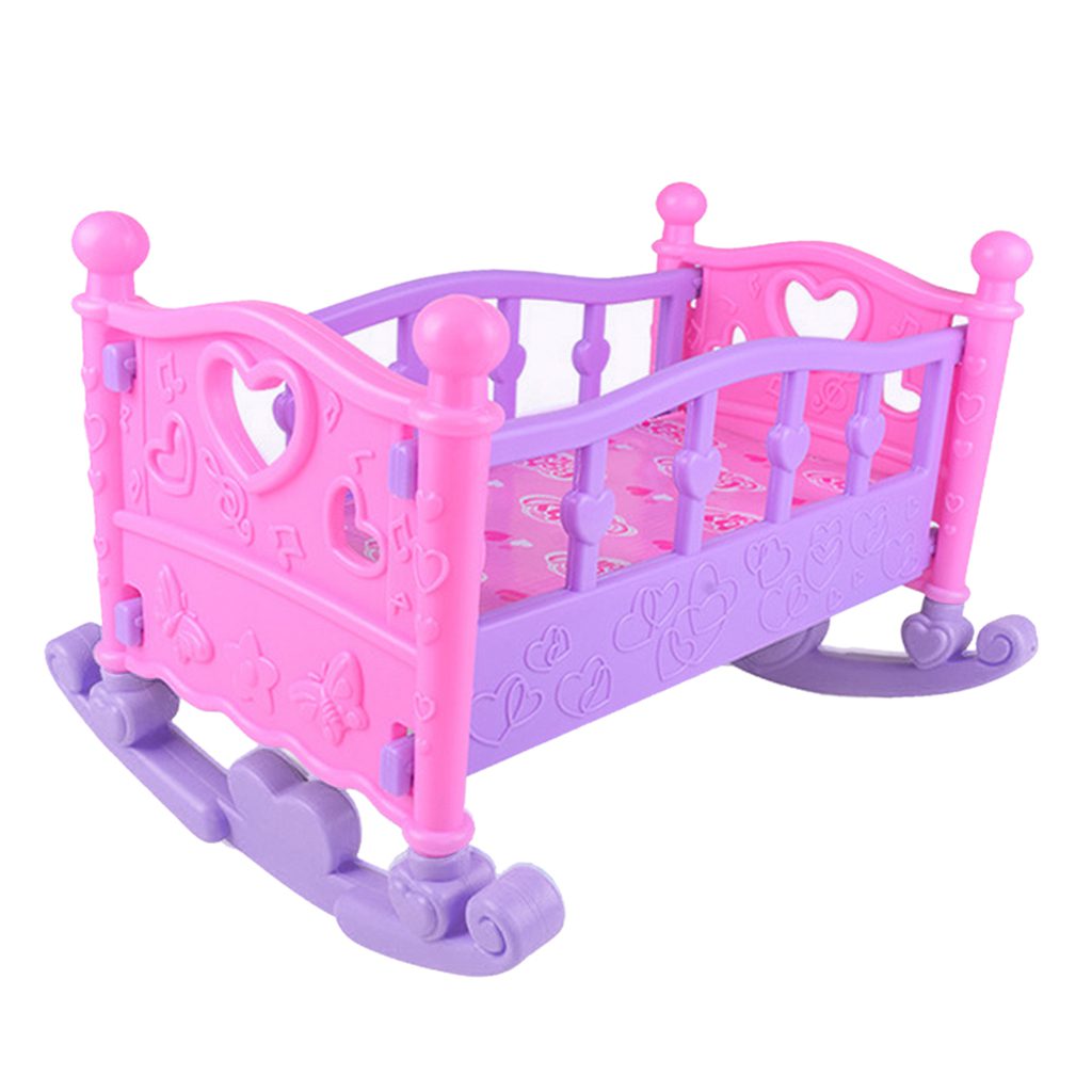 1pc-Baby-Doll-Rocking-Bed-Toy-Crib-Infant-Carriage-Girls-Gift-For-Role-Play